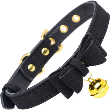 Master Series Golden Kitty Cat Bell Collar - Black & Gold