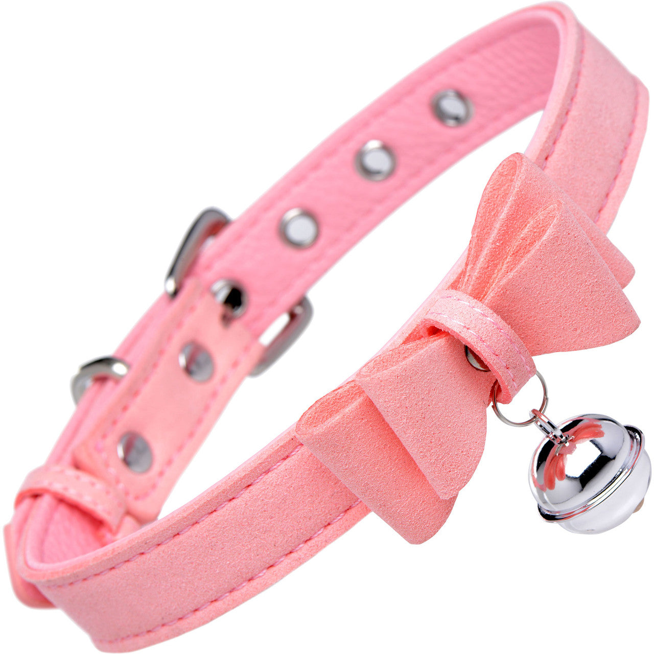 Master Series Sugar Kitty Cat Bell Collar - Pink & Silver