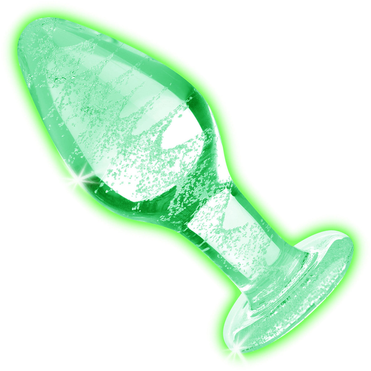 Booty Sparks Glow-In-The-Dark Glass Anal Plug - Large Booty Sparks Glow-In-The-Dark Glass Anal Plug - Large
