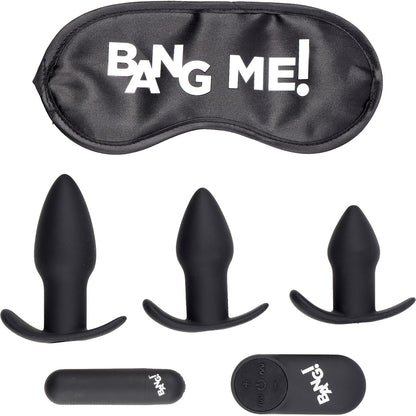 BANG! Backdoor Adventure 3-Piece Butt Plug Kit With Bullet Vibrator & Blindfold BANG! Backdoor Adventure 3-Piece Butt Plug Kit With Bullet Vibrator & Blindfold