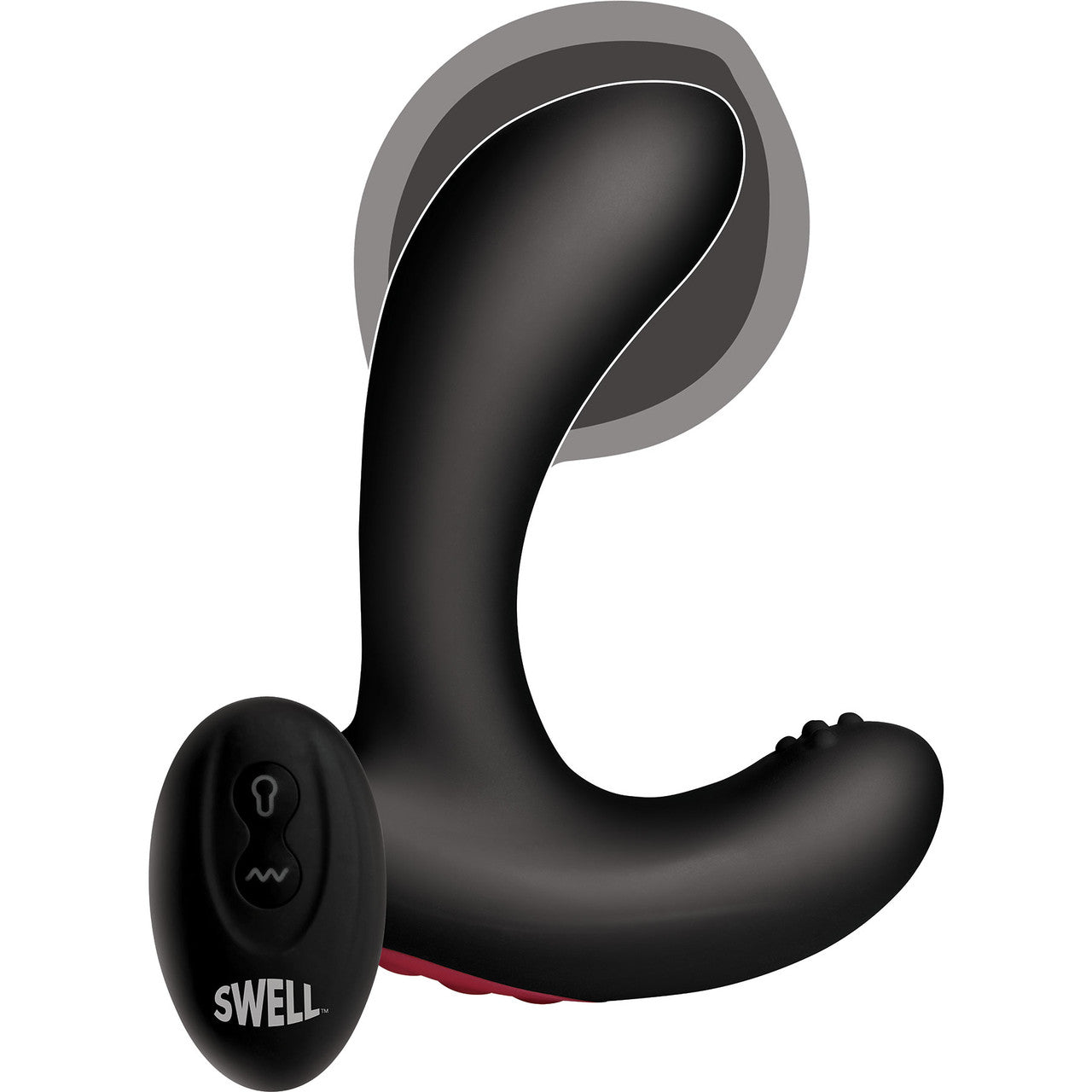 Swell 10X Inflatable Rechargeable Silicone Vibrating Prostate Plug With Remote - Black