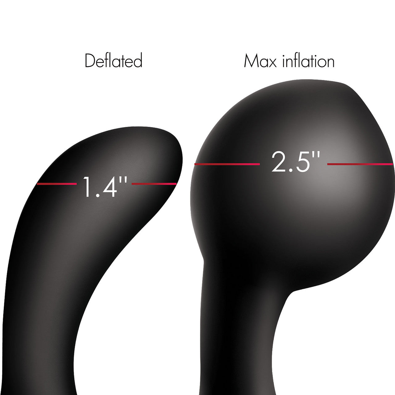 Swell 10X Inflatable Rechargeable Silicone Vibrating Prostate Plug With Remote - Black