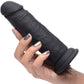 Strap U Power Player 28X Vibrating Rechargeable 6.5" Silicone Dildo With Remote - Black