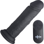 Strap U Power Player 28X Vibrating Rechargeable 6.5" Silicone Dildo With Remote - Black