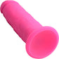 Strap U Power Player 28X Vibrating Rechargeable 6.5" Silicone Dildo With Remote - Pink