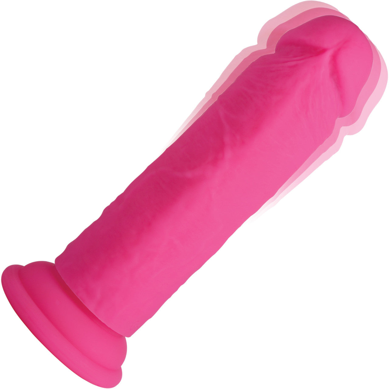 Strap U Power Player 28X Vibrating Rechargeable 6.5" Silicone Dildo With Remote - Pink