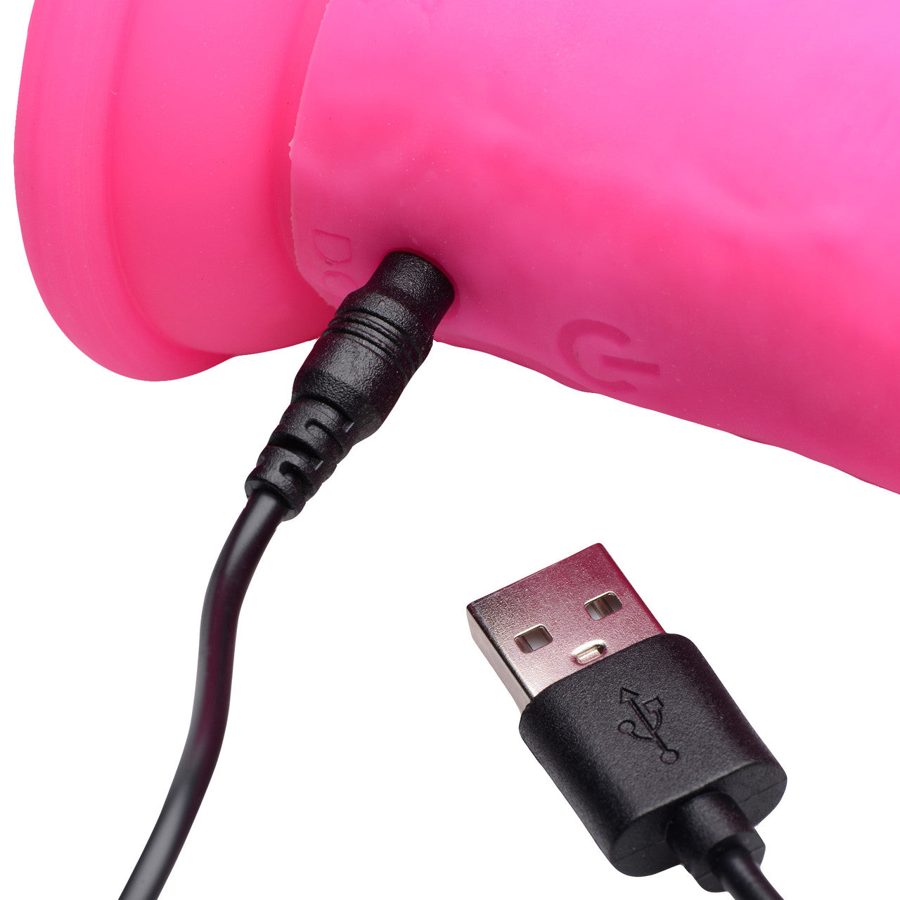 Strap U Power Player 28X Vibrating Rechargeable 6.5" Silicone Dildo With Remote - Pink