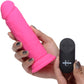 Strap U Power Player 28X Vibrating Rechargeable 6.5" Silicone Dildo With Remote - Pink