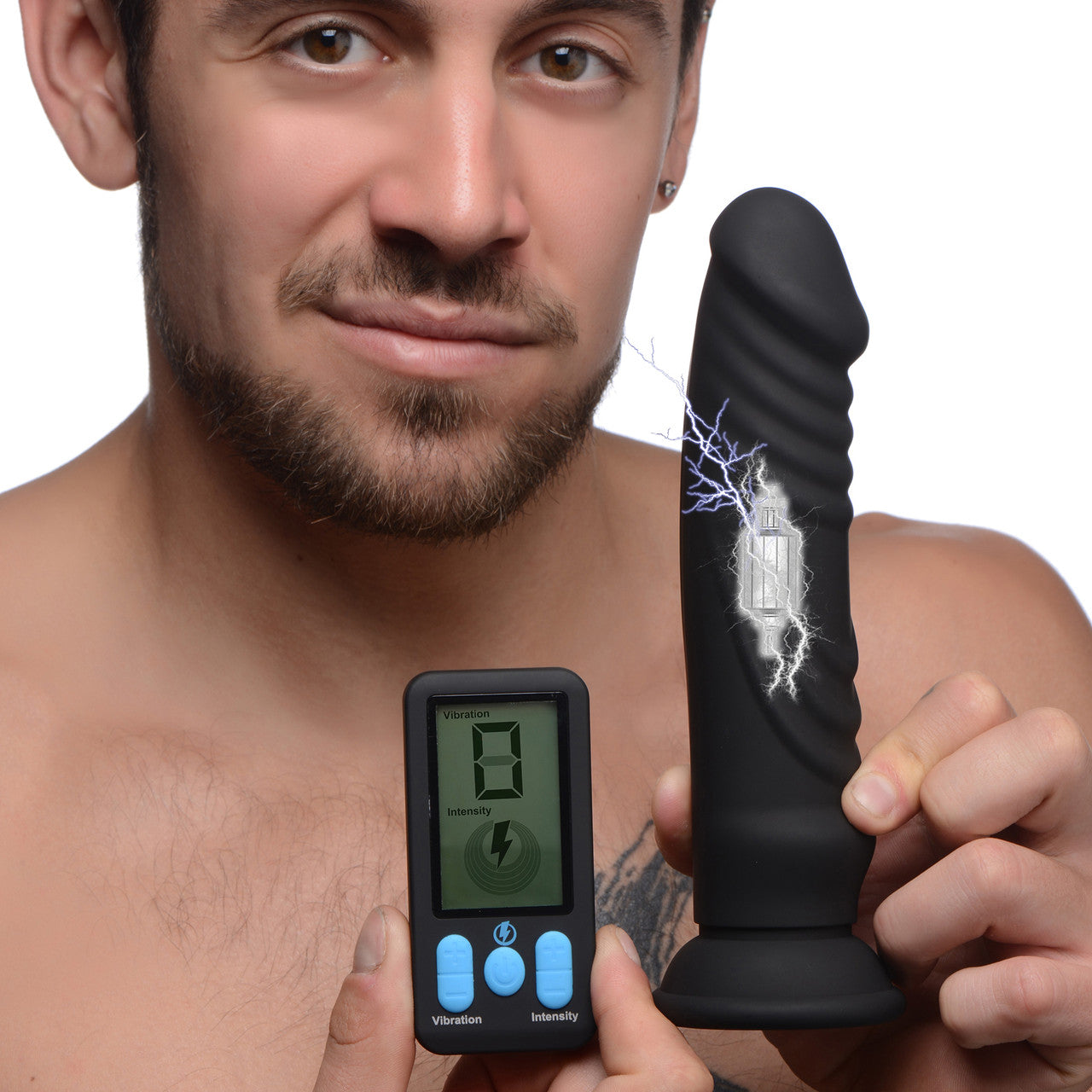 Zeus Electrosex E-Stim Pro 5X Vibrating Silicone Dildo With Remote Control