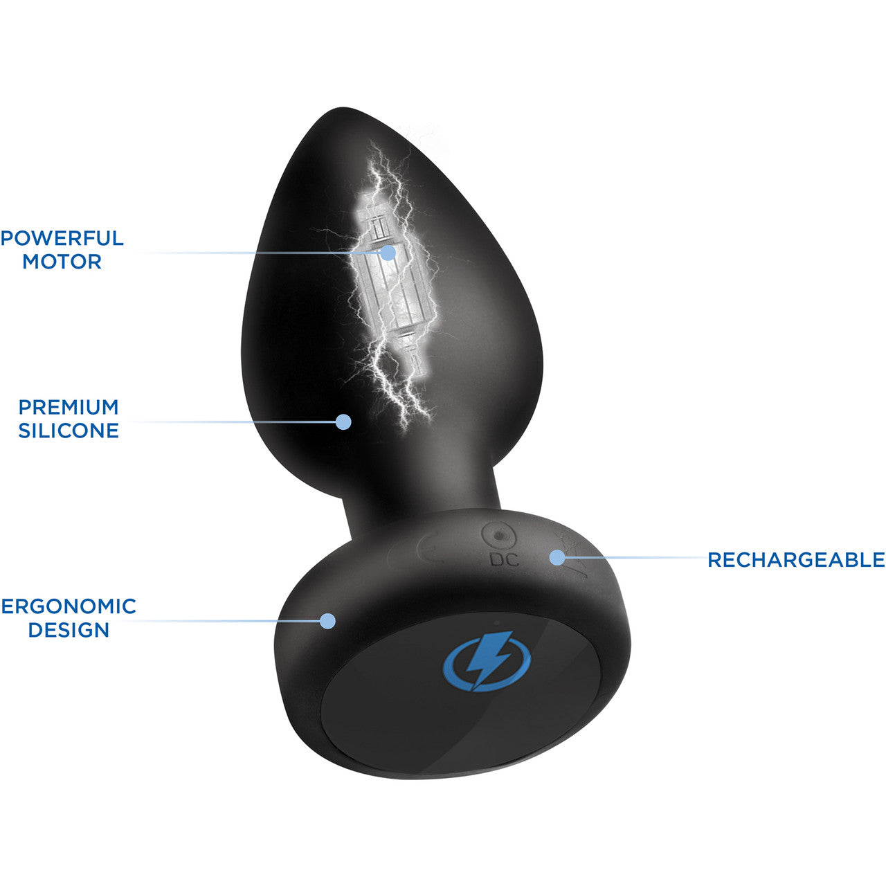 Zeus Electrosex E-Stim Pro Silicone Rechargeable Anal Plug With Remote Control