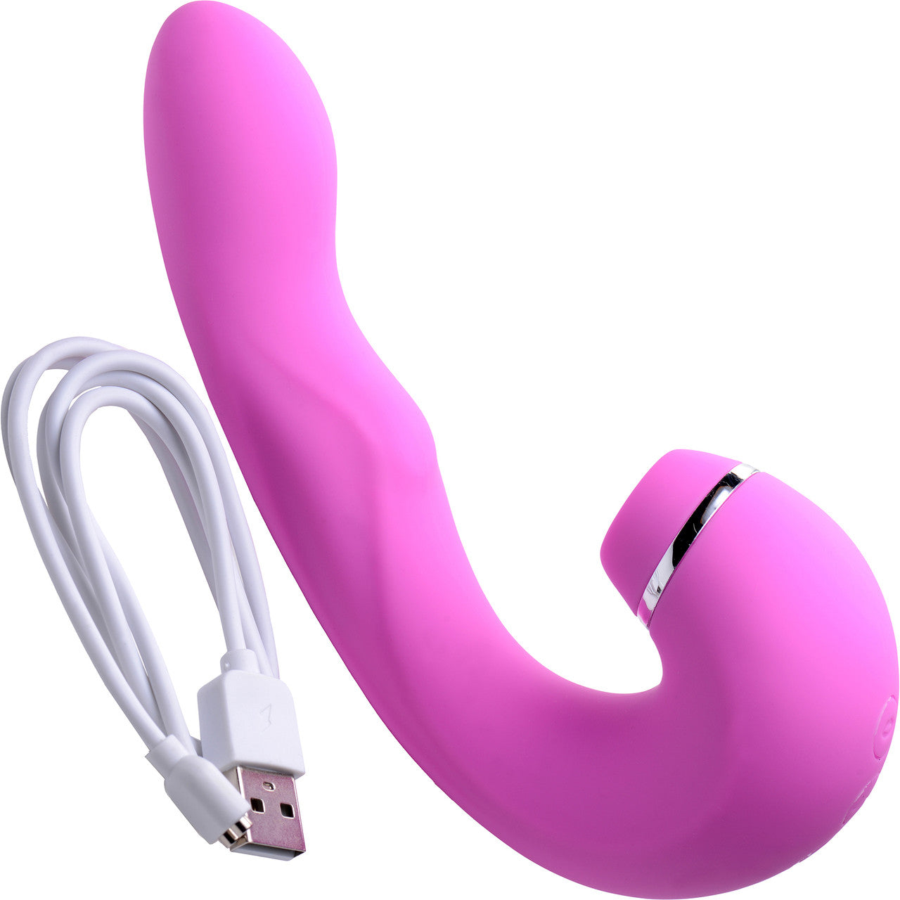 Shegasm 5 Star Silicone G-Spot Tapping Vibrator & Pressure Wave Clitoral Stimulator - Pink