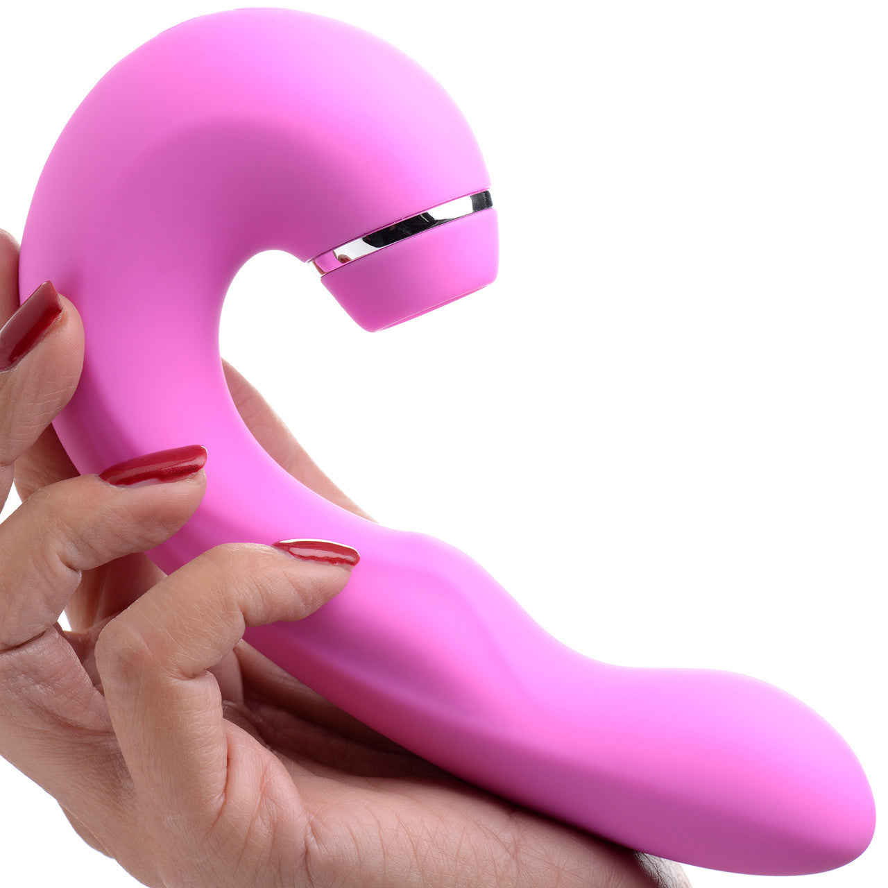 Shegasm 5 Star Silicone G-Spot Tapping Vibrator & Pressure Wave Clitoral Stimulator - Pink