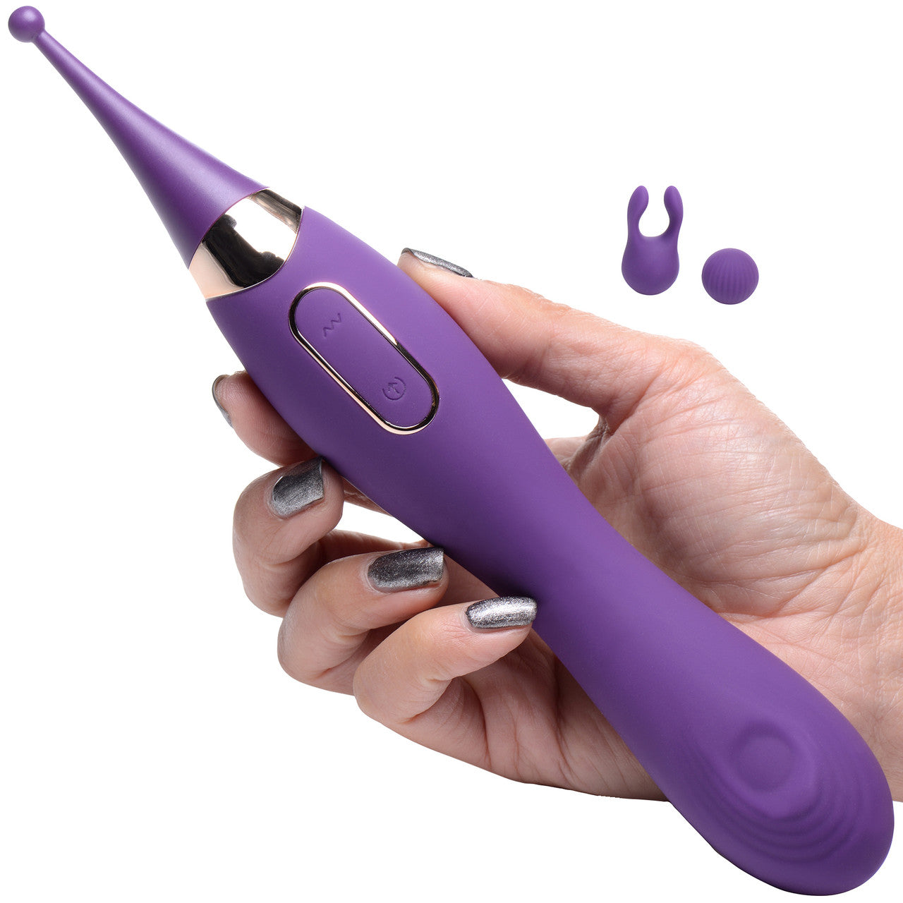 INMI Power Zinger Pro Pulsing G-Spot Pinpoint Silicone Clitoral Vibrator With 2 Attachments