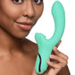 Shegasm 10X Minty Silicone Pressure Wave Clitoral Stimulator With G-Spot Vibrator - Teal