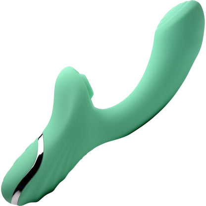 Shegasm 10X Minty Silicone Pressure Wave Clitoral Stimulator With G-Spot Vibrator - Teal