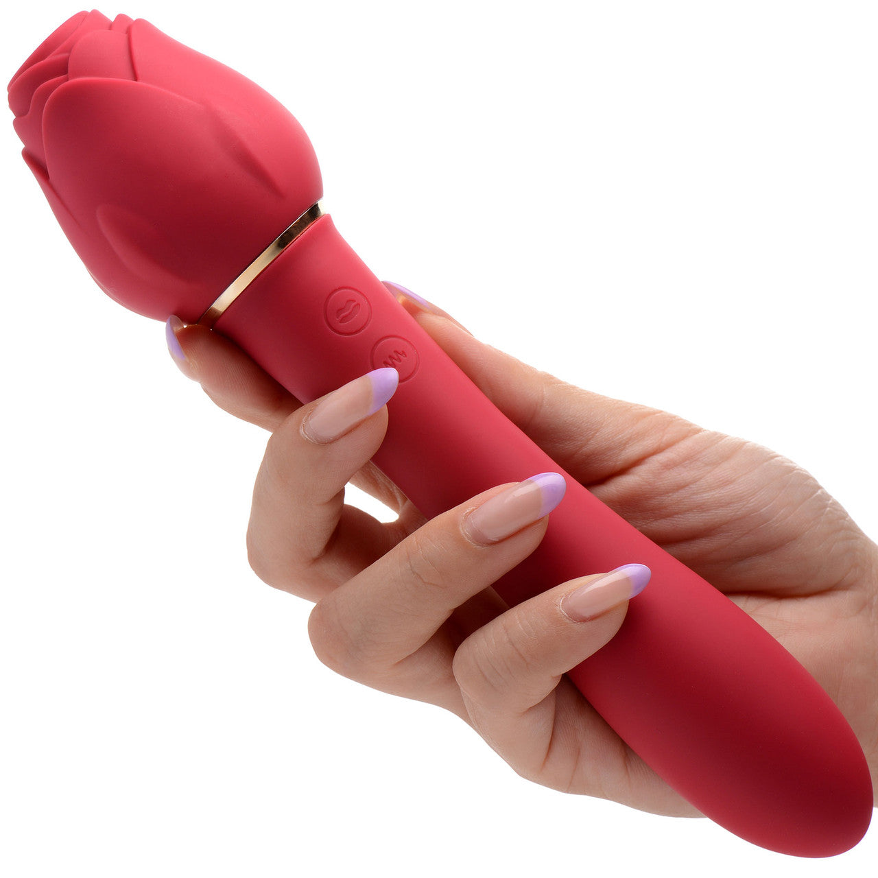 Bloomgasm Suction Rose Silicone Rechargeable Clitoral Pressure Wave Stimulator With Vibration