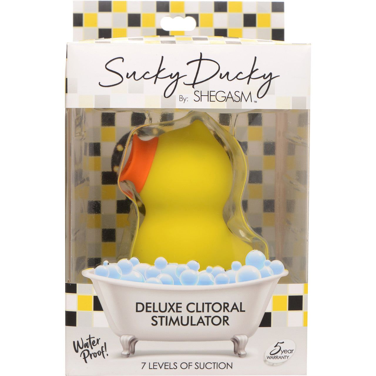 Shegasm Sucky Ducky Deluxe Silicone Rechargeable Licking Clitoral Stimulator With Suction - Yellow