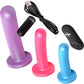 Strap U Triple Peg 28X Vibrating Rechargeable 5 Piece Silicone Dildo Set With Remote