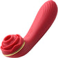 Bloomgasm Passion Petals 10X Air-Stim Silicone Rose Clitoral Stimulator With Insertable Vibrator - Red