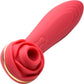 Bloomgasm Passion Petals 10X Air-Stim Silicone Rose Clitoral Stimulator With Insertable Vibrator - Red