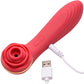 Bloomgasm Passion Petals 10X Air-Stim Silicone Rose Clitoral Stimulator With Insertable Vibrator - Red