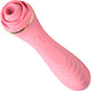 Bloomgasm Passion Petals 10X Air-Stim Silicone Rose Clitoral Stimulator With Insertable Vibrator - Pink