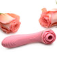 Bloomgasm Passion Petals 10X Air-Stim Silicone Rose Clitoral Stimulator With Insertable Vibrator - Pink