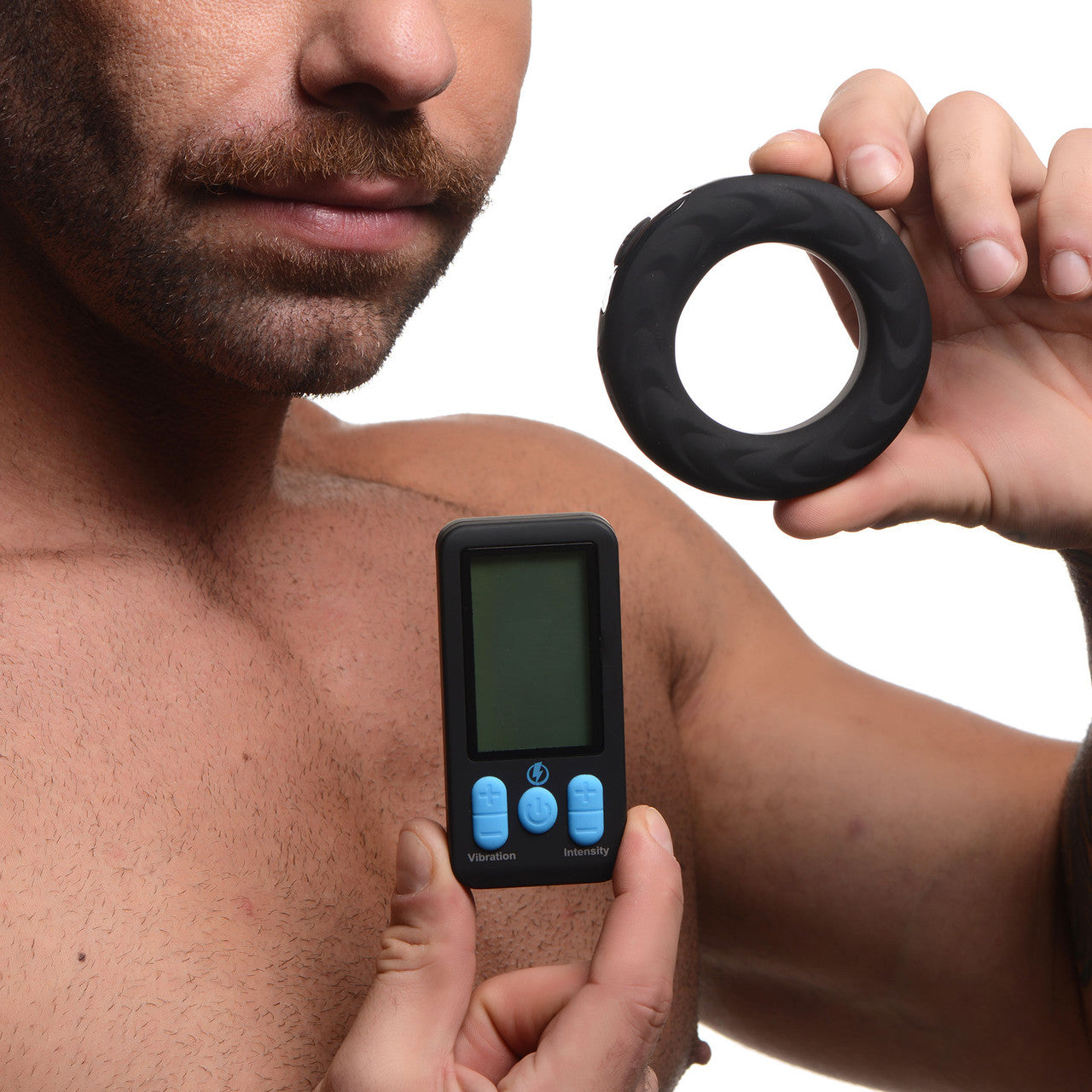 Zeus Electrosex E-Stim Pro Vibrating Silicone Cock Ring with Remote 50 mm