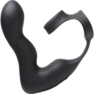 Swell 10X Inflatable Rechargeable Silicone Vibrating Prostate Plug With Cock & Ball Ring & Remote - Black