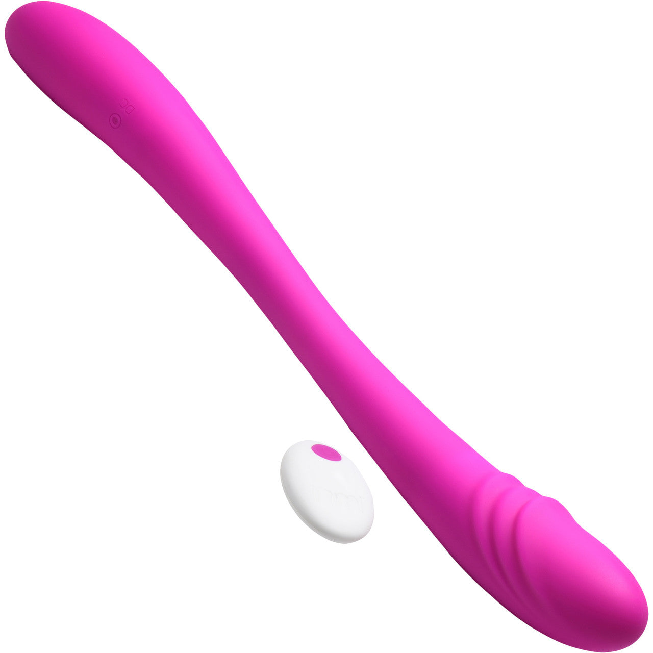 Inmi 7X Double Team Rechargeable Silicone Double Vibrating Dildo With Remote - Purple