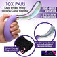 Prisms Vibra-Glass 10X Pari Rechargeable Silicone & Glass Dual Ended Wavy G-Spot Vibrator - Purple