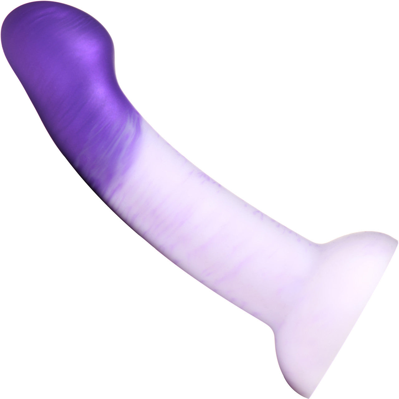 Strap U G-Swirl G-Spot 6.9" Silicone Suction Cup Dildo - Purple & White