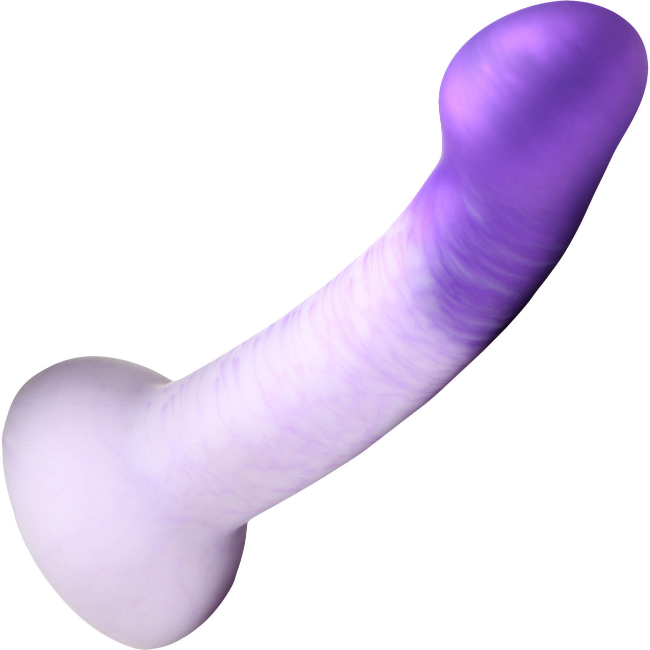 Strap U G-Swirl G-Spot 6.9" Silicone Suction Cup Dildo - Purple & White