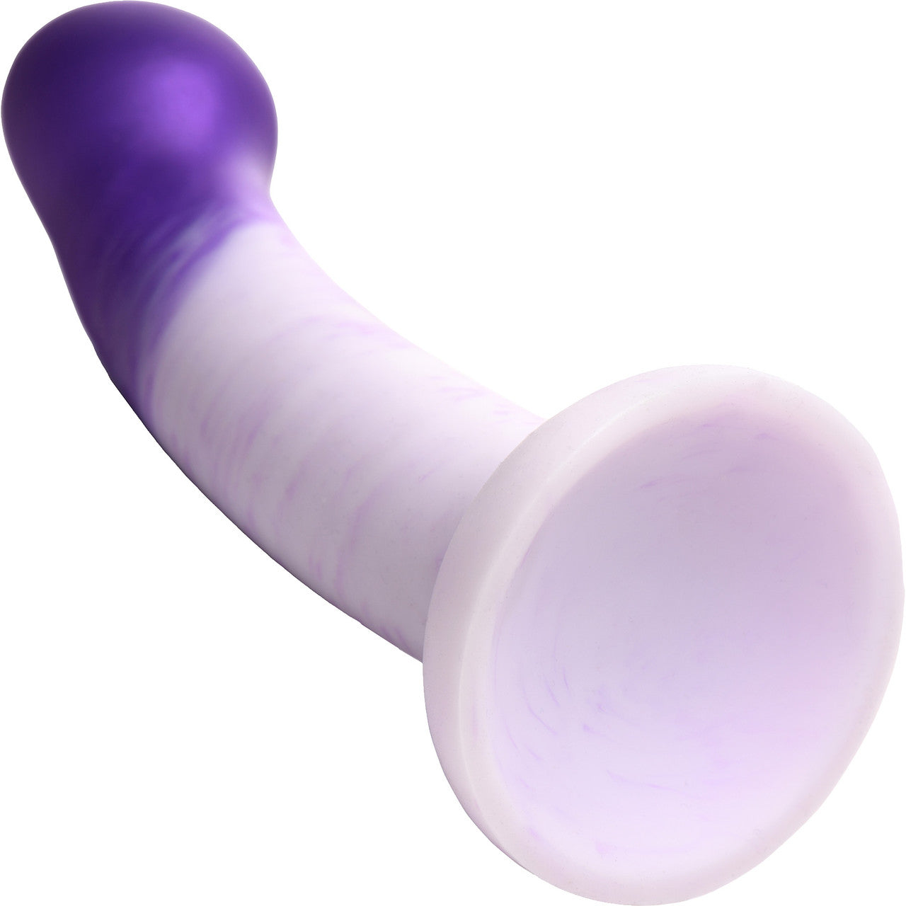 Strap U G-Swirl G-Spot 6.9" Silicone Suction Cup Dildo - Purple & White