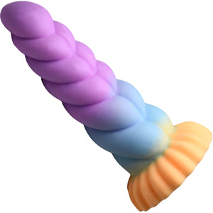 Mystique Unicorn Curvy Bumpy 8.3" Silicone Suction Cup Dildo By Creature Cocks