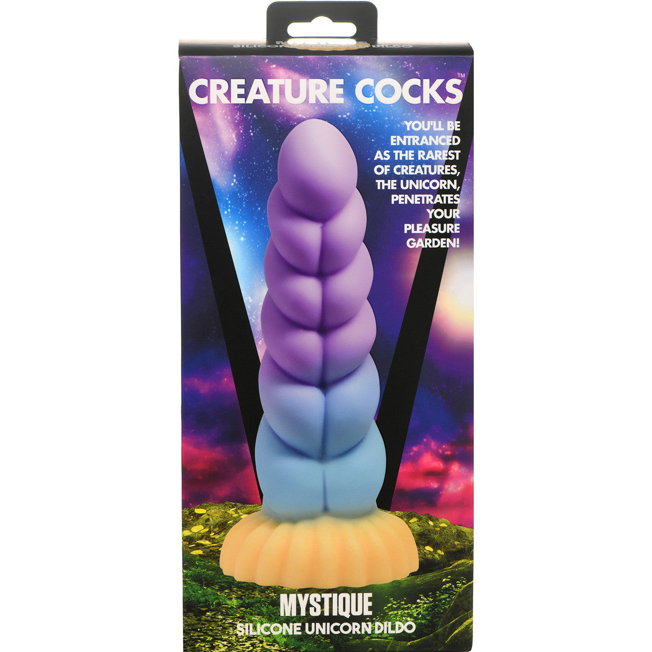 Mystique Unicorn Curvy Bumpy 8.3" Silicone Suction Cup Dildo By Creature Cocks