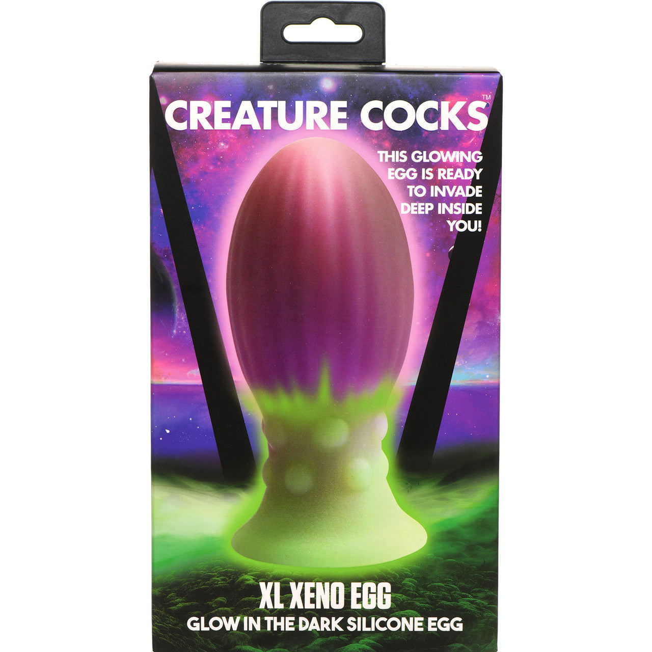 Xeno Egg Glow In The Dark Silicone Egg 6.9" Silicone Suction Cup Dildo By Creature Cocks - XL