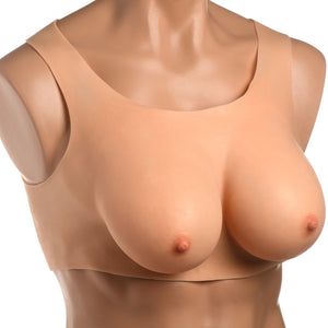 Master Series Perky Pair D-Cup Wearable Silicone Breasts - Vanilla