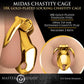 Master Series Midas 18K Gold-Plated Locking Chastity Cage With Keys