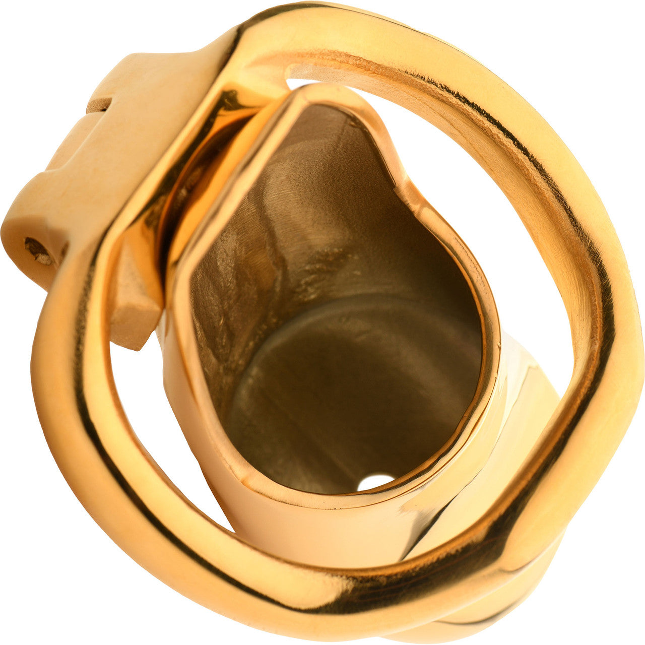 Master Series Midas 18K Gold-Plated Locking Chastity Cage With Keys