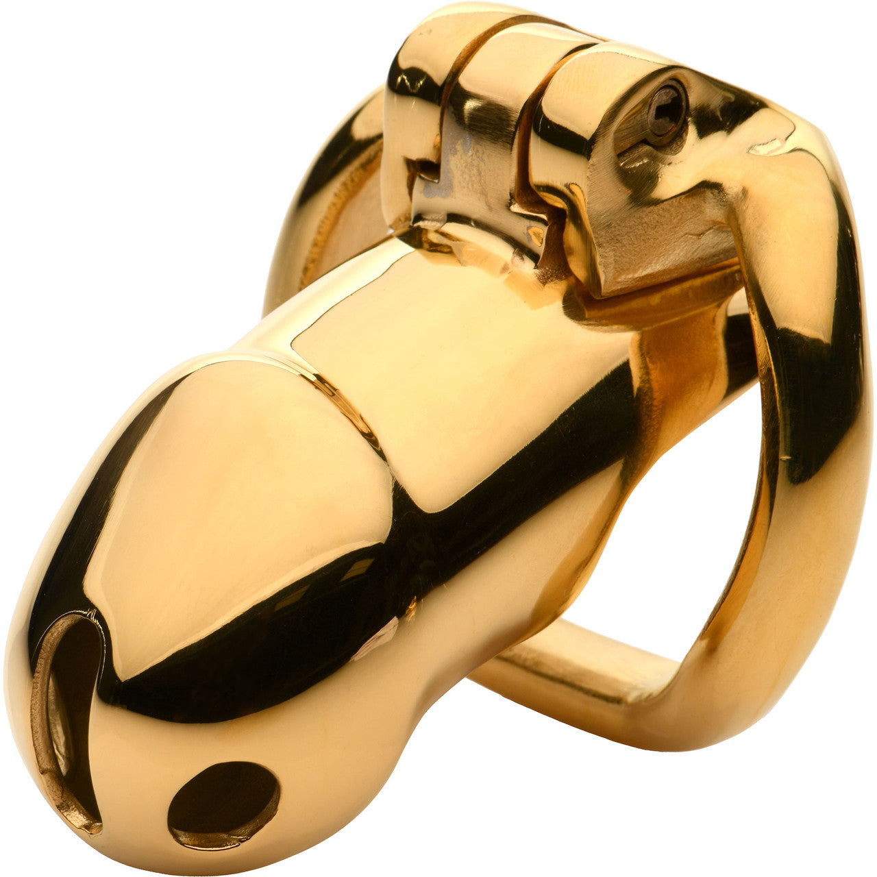 Master Series Midas 18K Gold-Plated Locking Chastity Cage With Keys