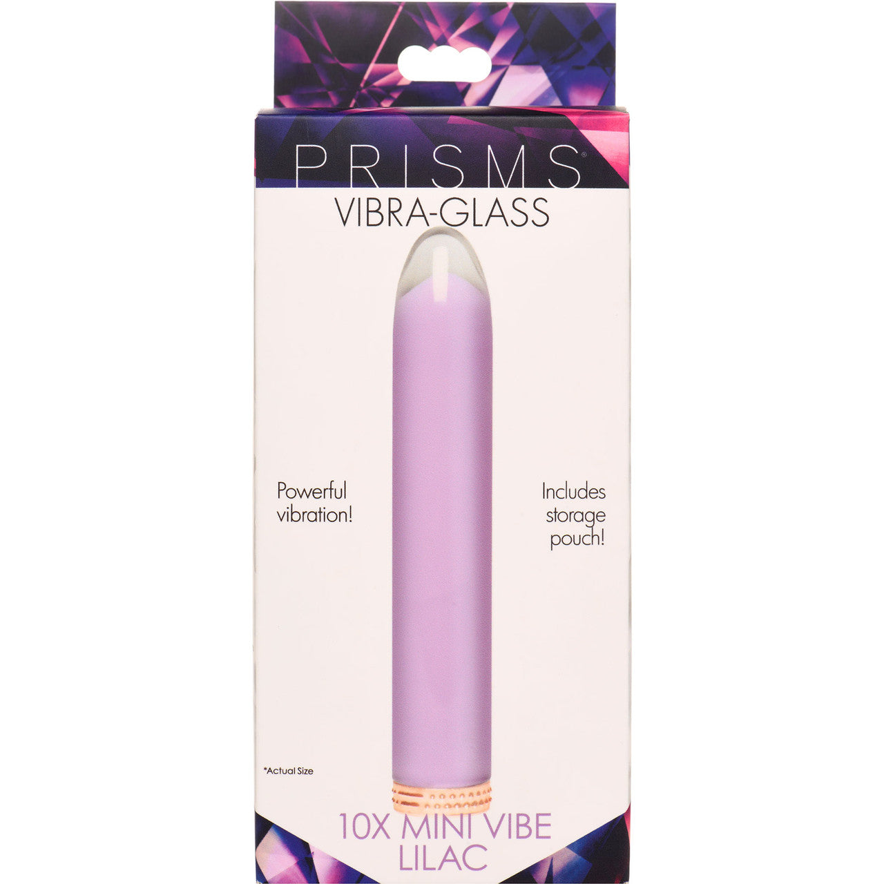 Prisms Vibra-Glass 10X Rechargeable Mini Glass Vibrator - Lilac