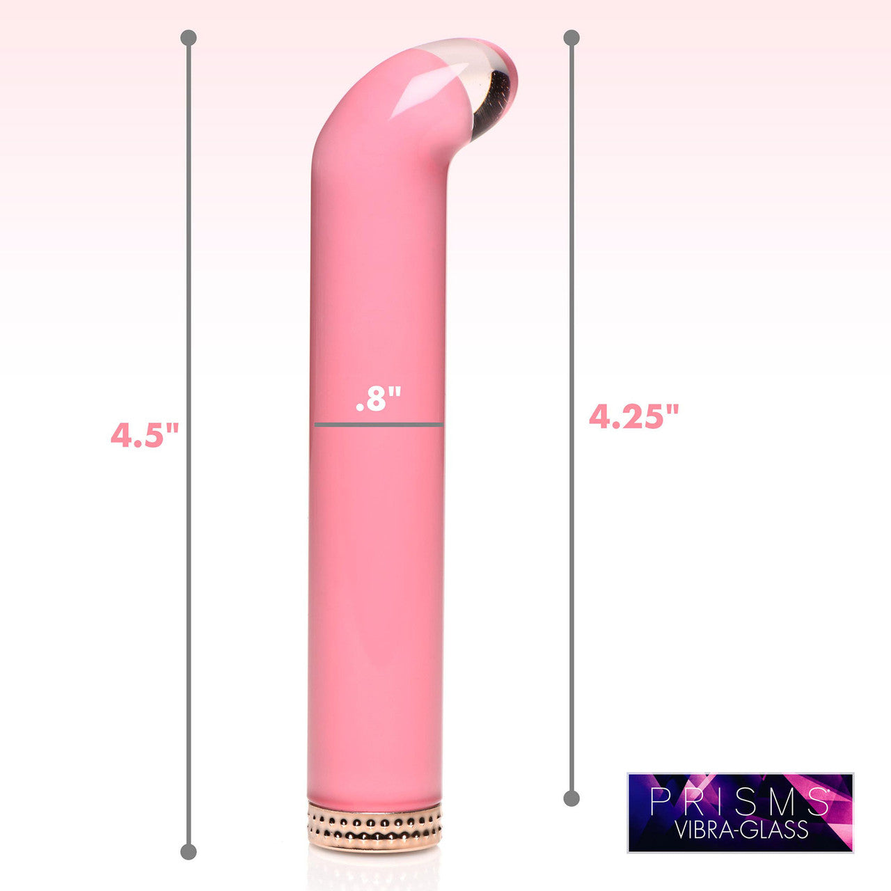 Prisms Vibra-Glass 10X Rechargeable Mini G-Spot Glass Vibrator - Pink