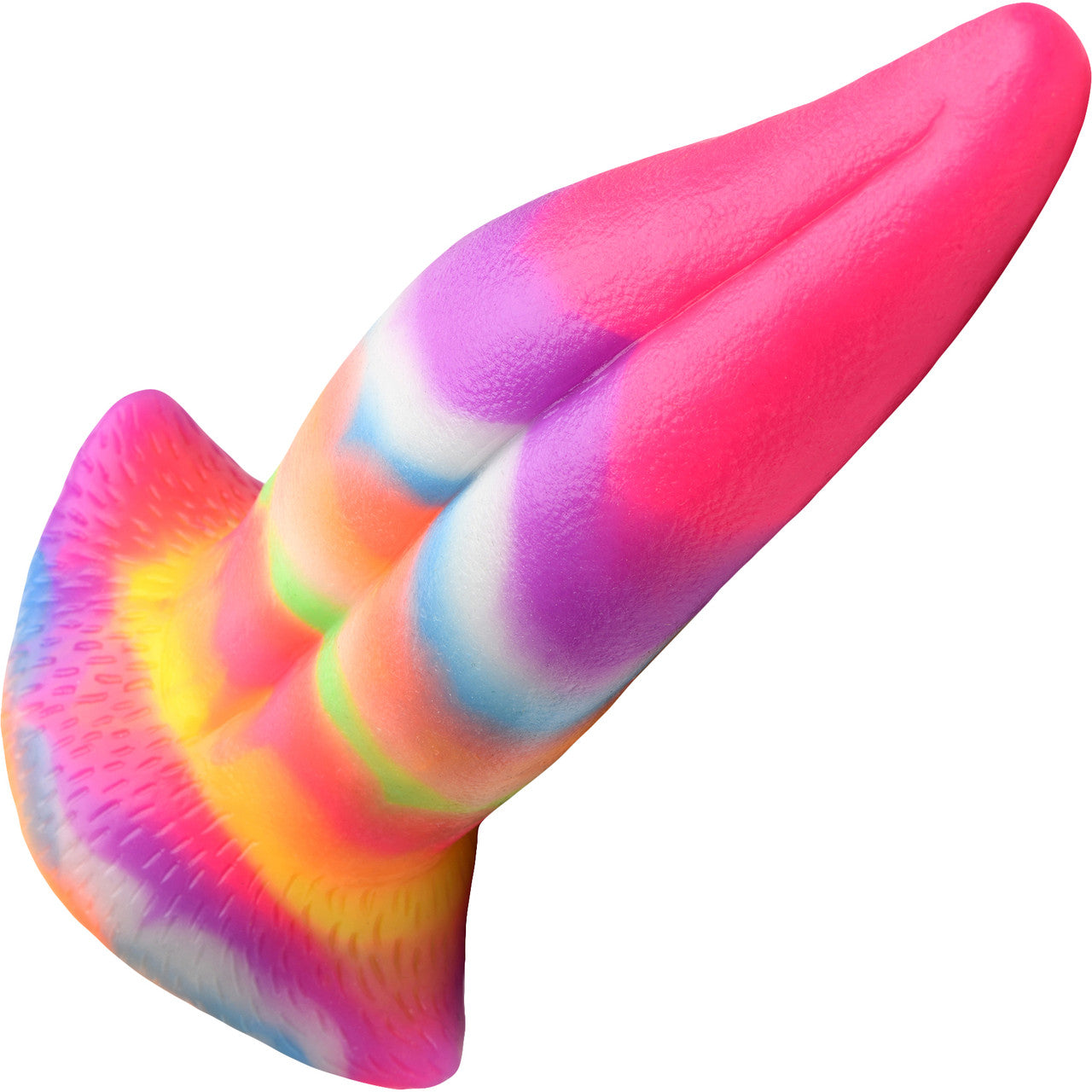 Unicorn Tongue Rainbow Glow In The Dark 7.4" Silicone Suction Cup Dildo By Creature Cocks