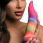 Unicorn Tongue Rainbow Glow In The Dark 7.4" Silicone Suction Cup Dildo By Creature Cocks