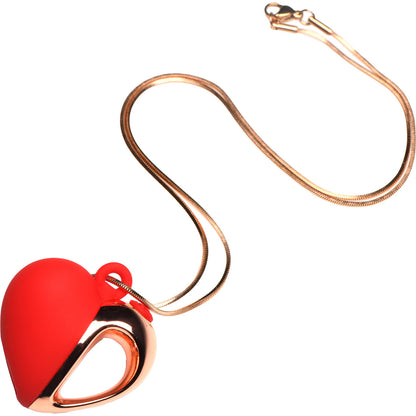 Charmed 10X Vibrating Silicone Rechargeable Heart Necklace