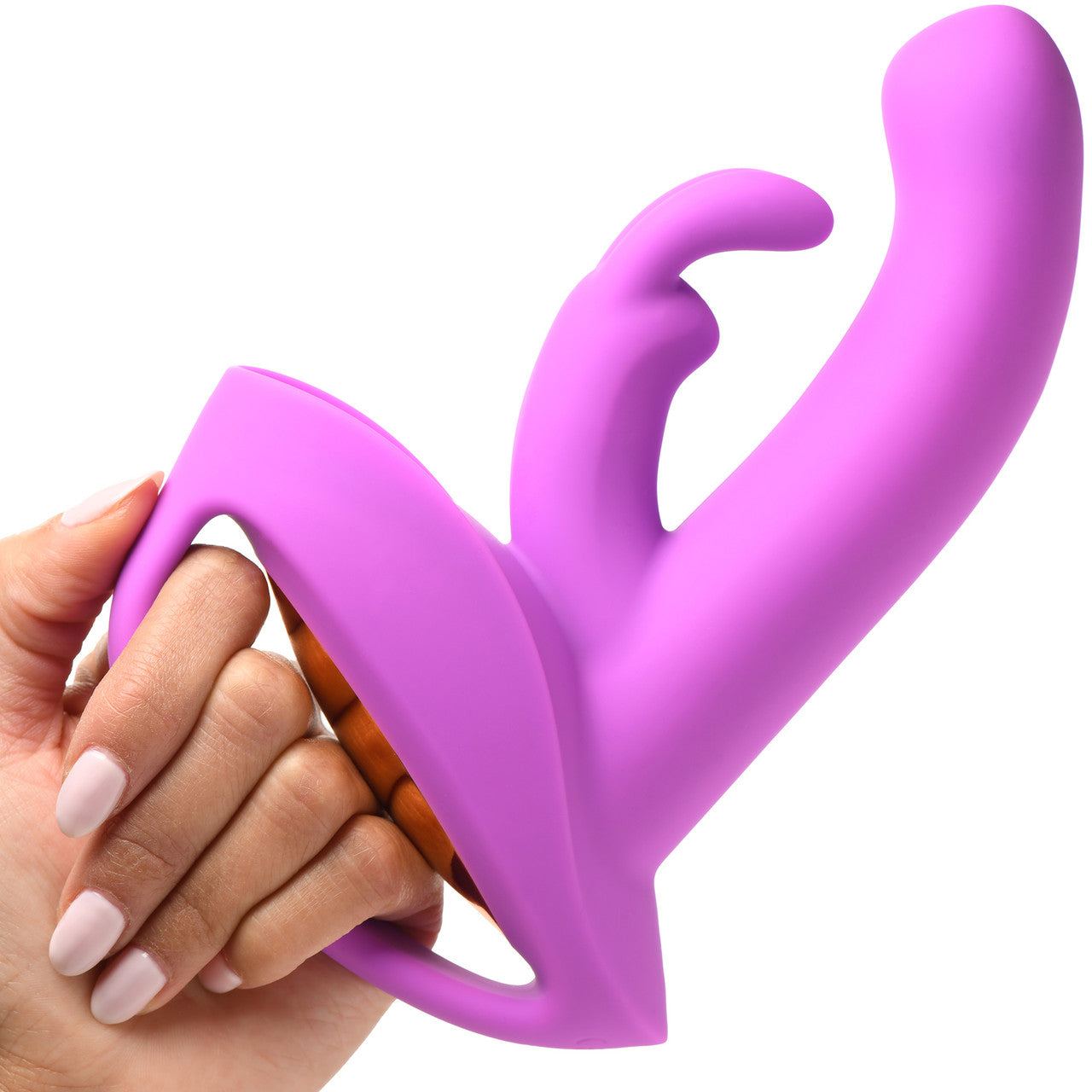 INMI 10X Come Hither Rocker Rechargeable Silicone Rabbit Vibrator With Handle - Purple