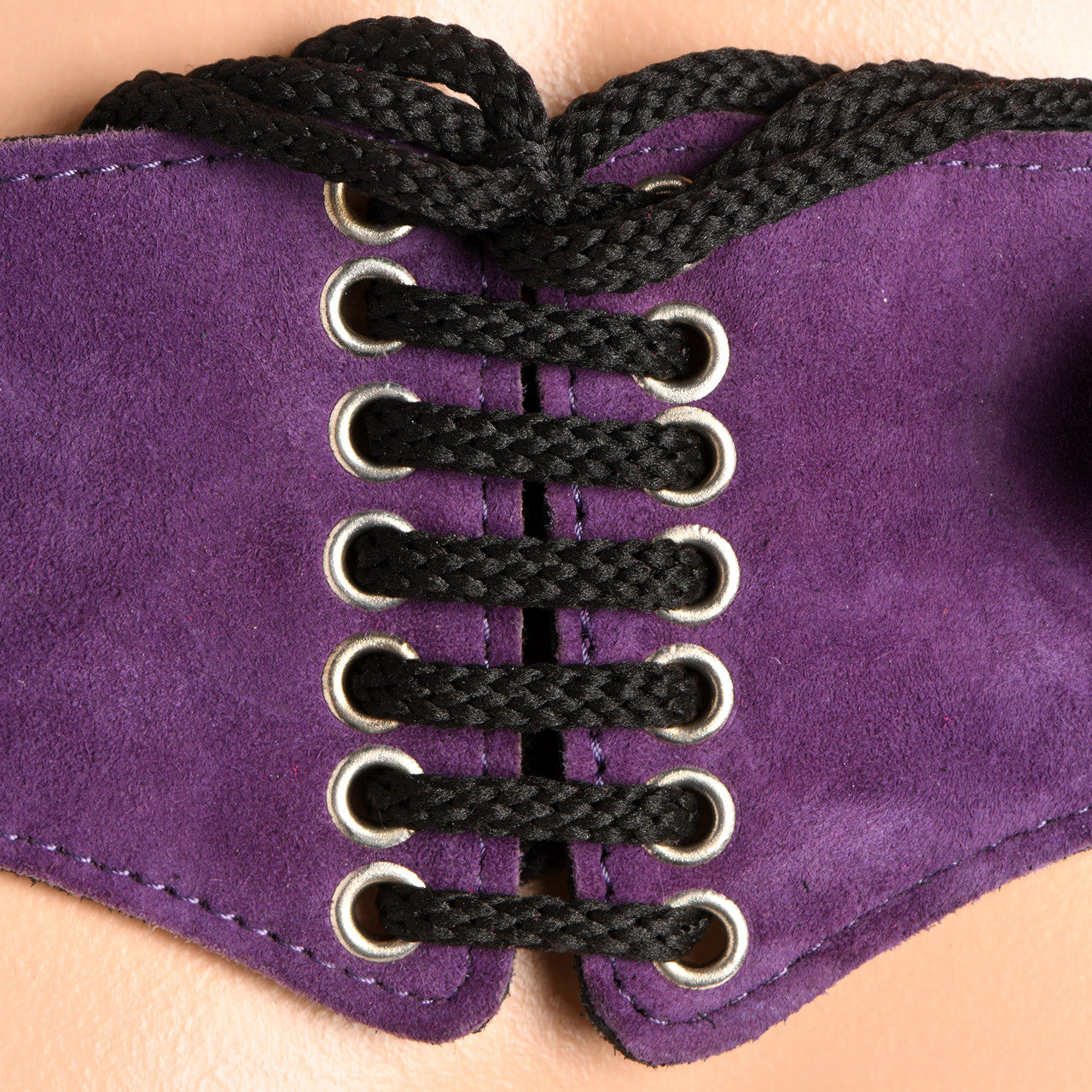 Strap U Bodice Deluxe Leather Corset Strap On Harness - Purple