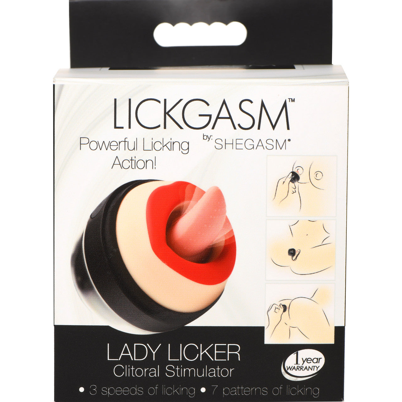 Lickgasm 10X Lady Licker Rechargeable Waterproof Silicone Licking Tongue Clitoral Stimulator