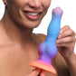 Space Cock Glow-in-The-Dark Alien 8.5" Silicone Suction Cup Dildo By Creature Cocks